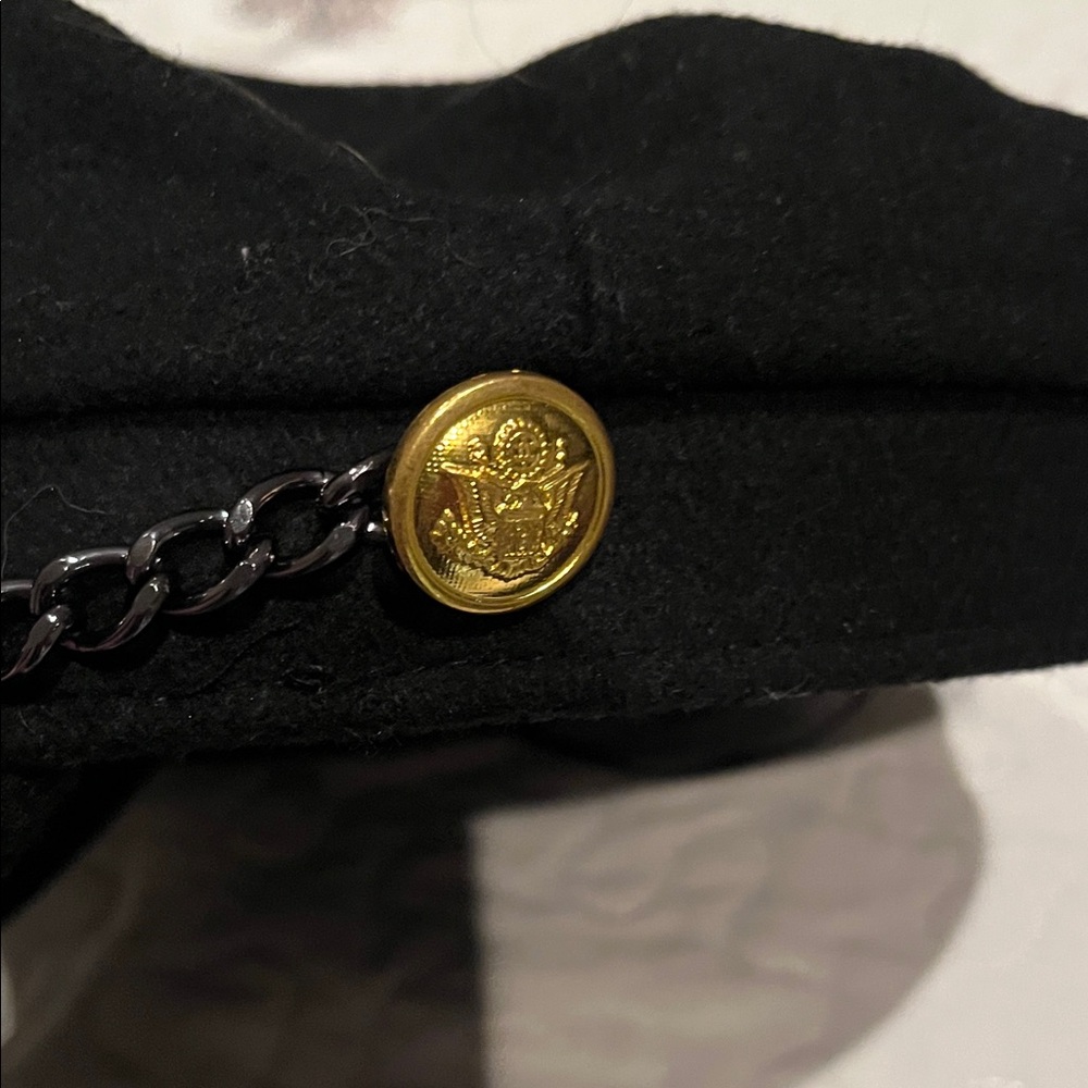 Black Chain-Embellished Cap - Picture 2 of 4